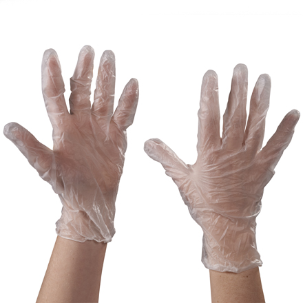 Vinyl Gloves - Clear - 3 Mil Powdered - Large