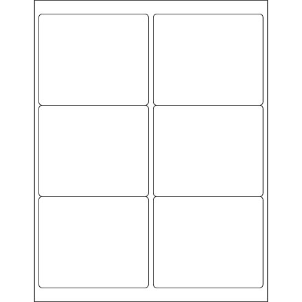 4 x 3 <span class='fraction'>1/3</span>" White Rectangle Laser Labels