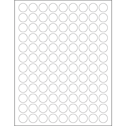 3/4" White Circle Laser Labels